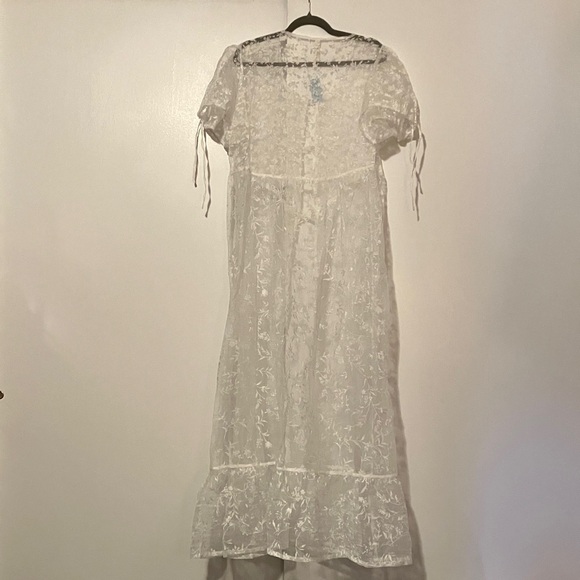 1X Anthropologie sheer short sleeve organza maxi dress - Picture 6 of 10